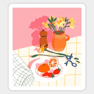 Still Life With Daffodils Sticker